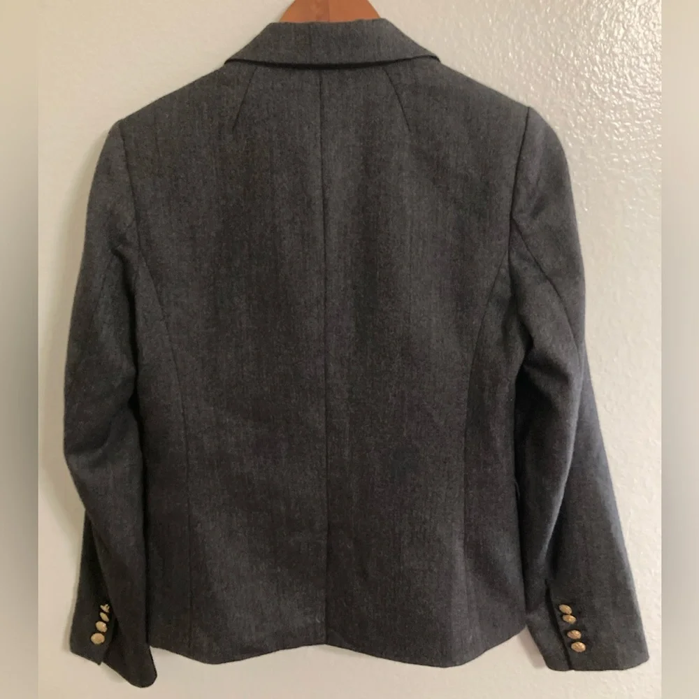 J Crew/Wool Blend Schoolboy Blazer/Size 4/Dark Charcoal Gray-Black - Picture 7 of 8
